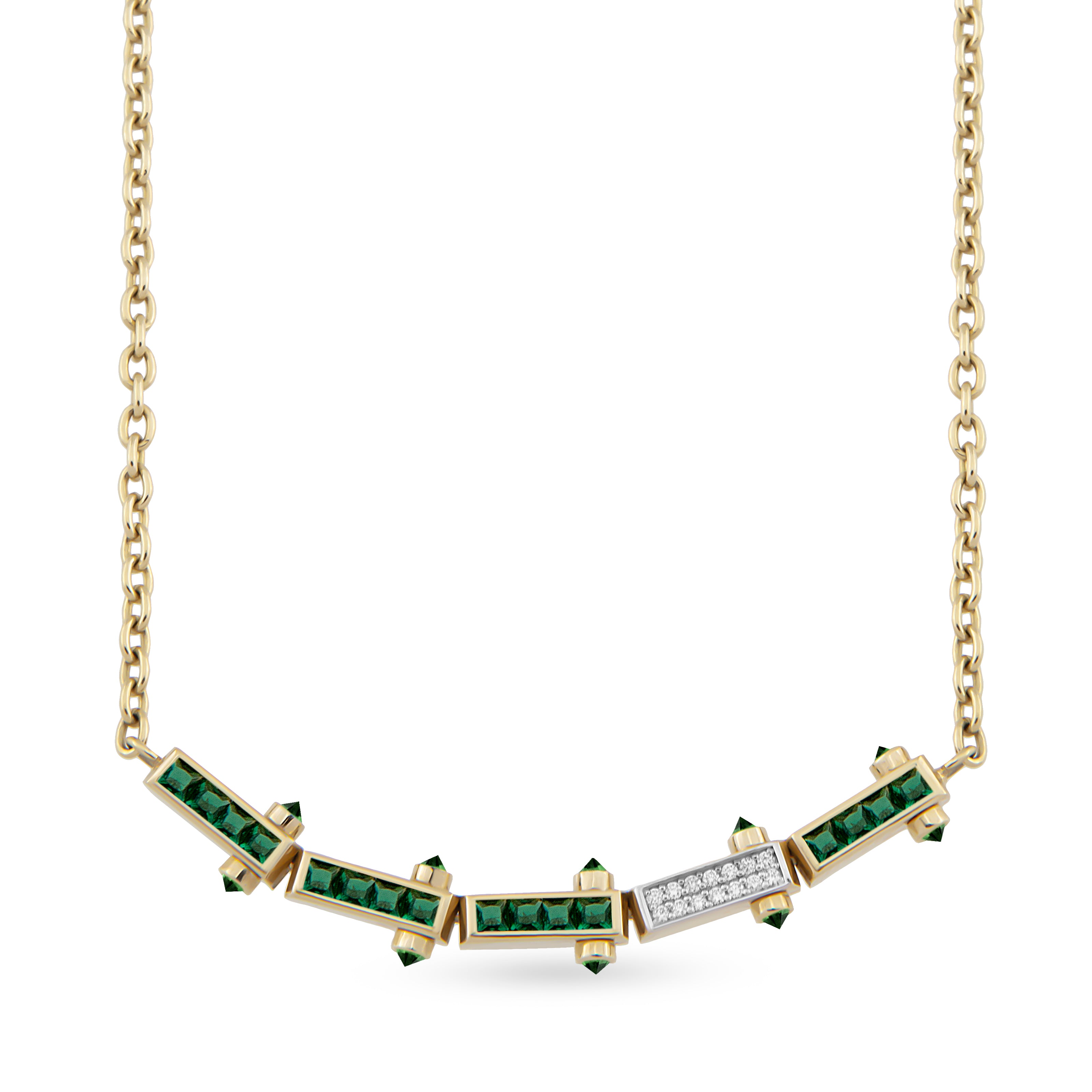 Bar Gem Chain Necklace