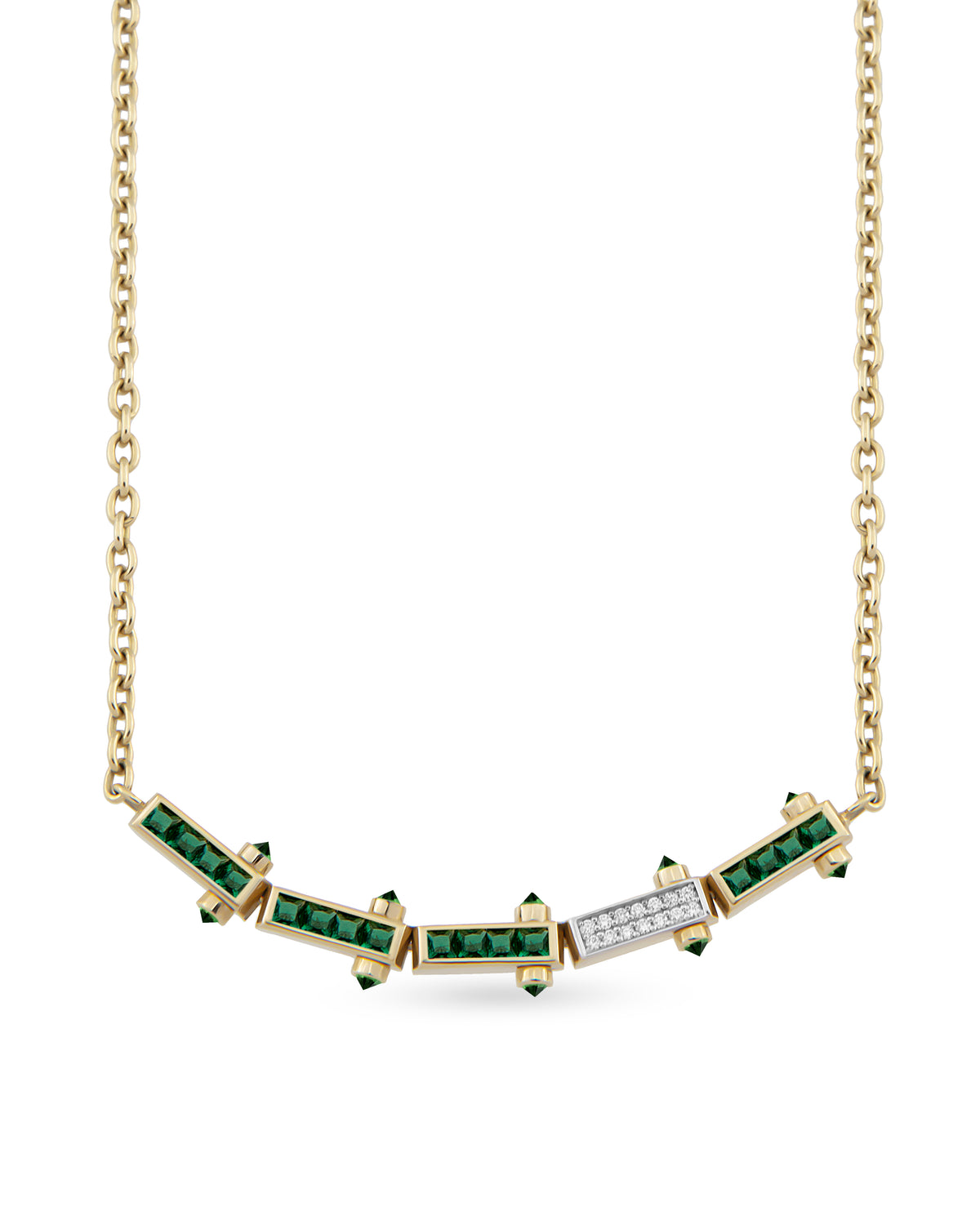 Bar Gem Chain Necklace