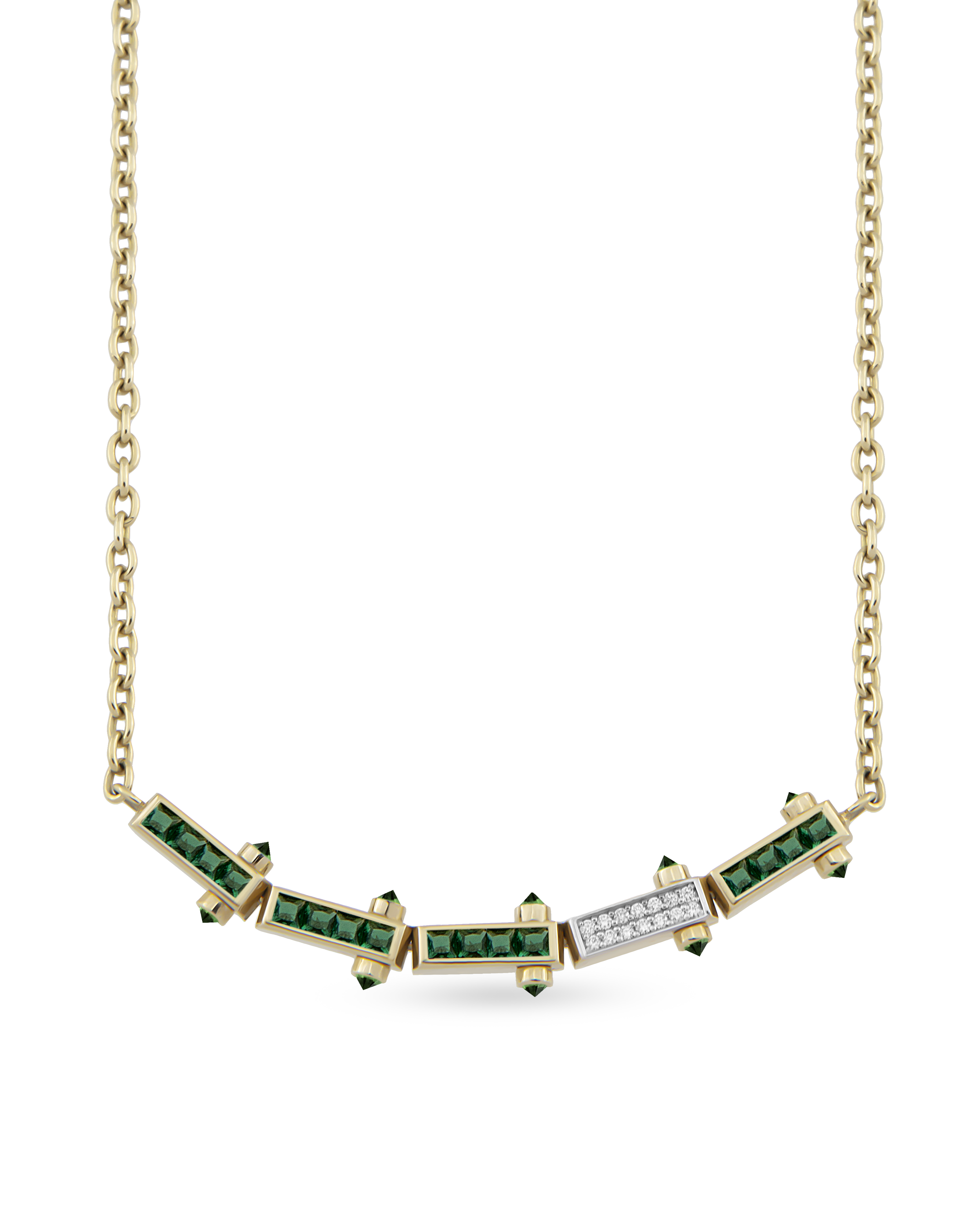 Bar Gem Chain Necklace