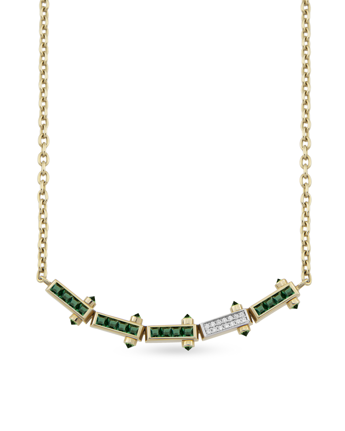 Bar Gem Chain Necklace
