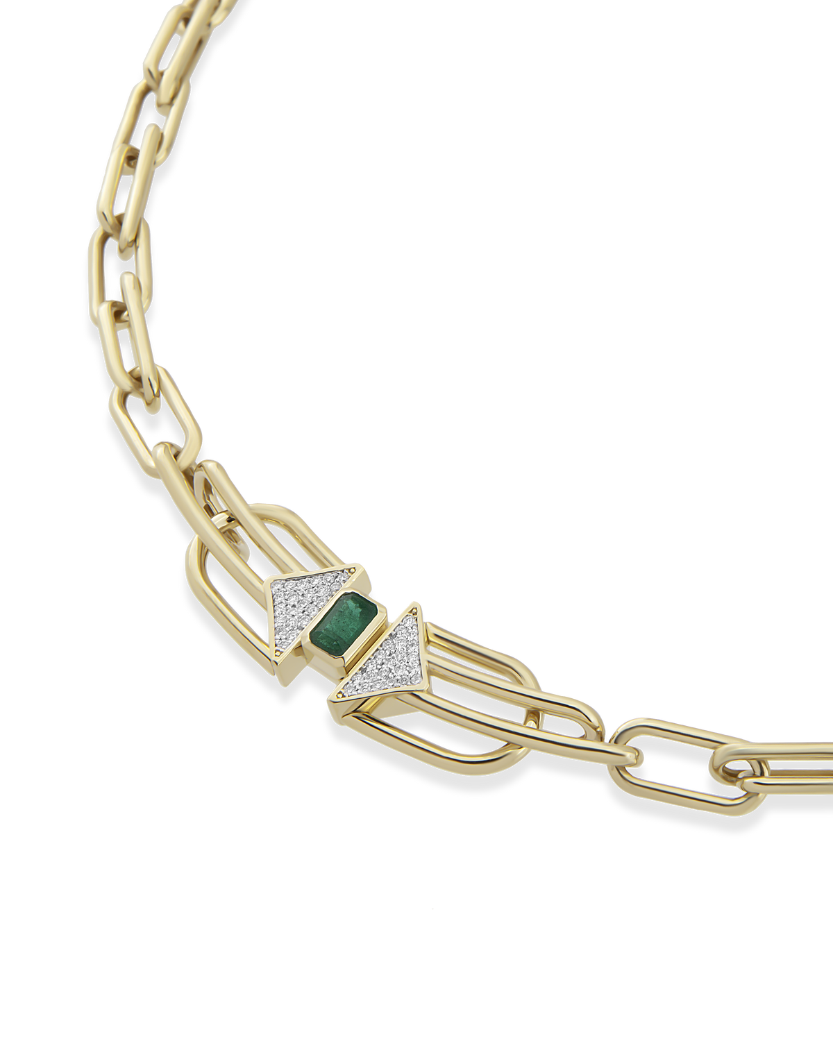 Scarlett Emerald Chain Necklace