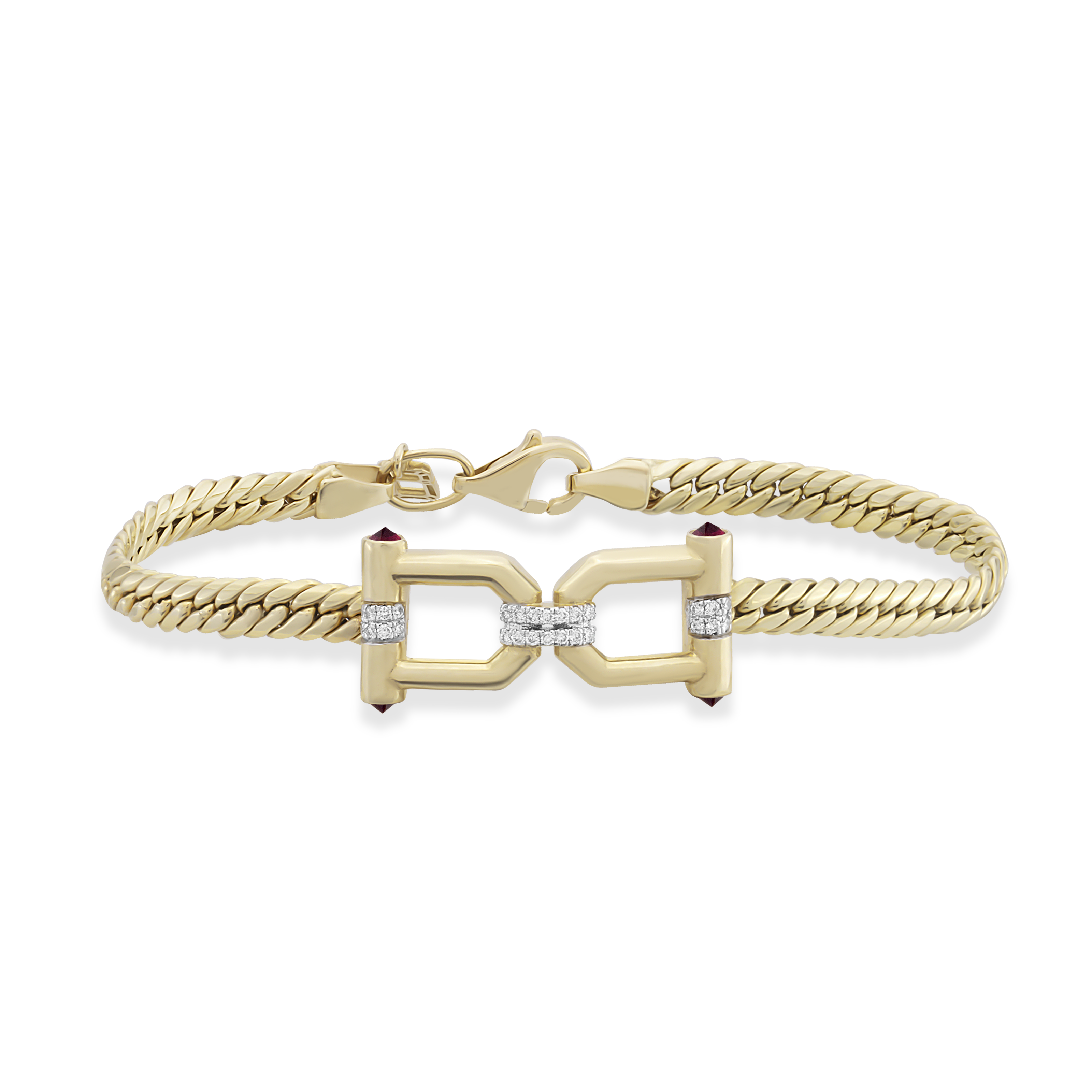 Clasp Reverse Woven Chain Bracelet
