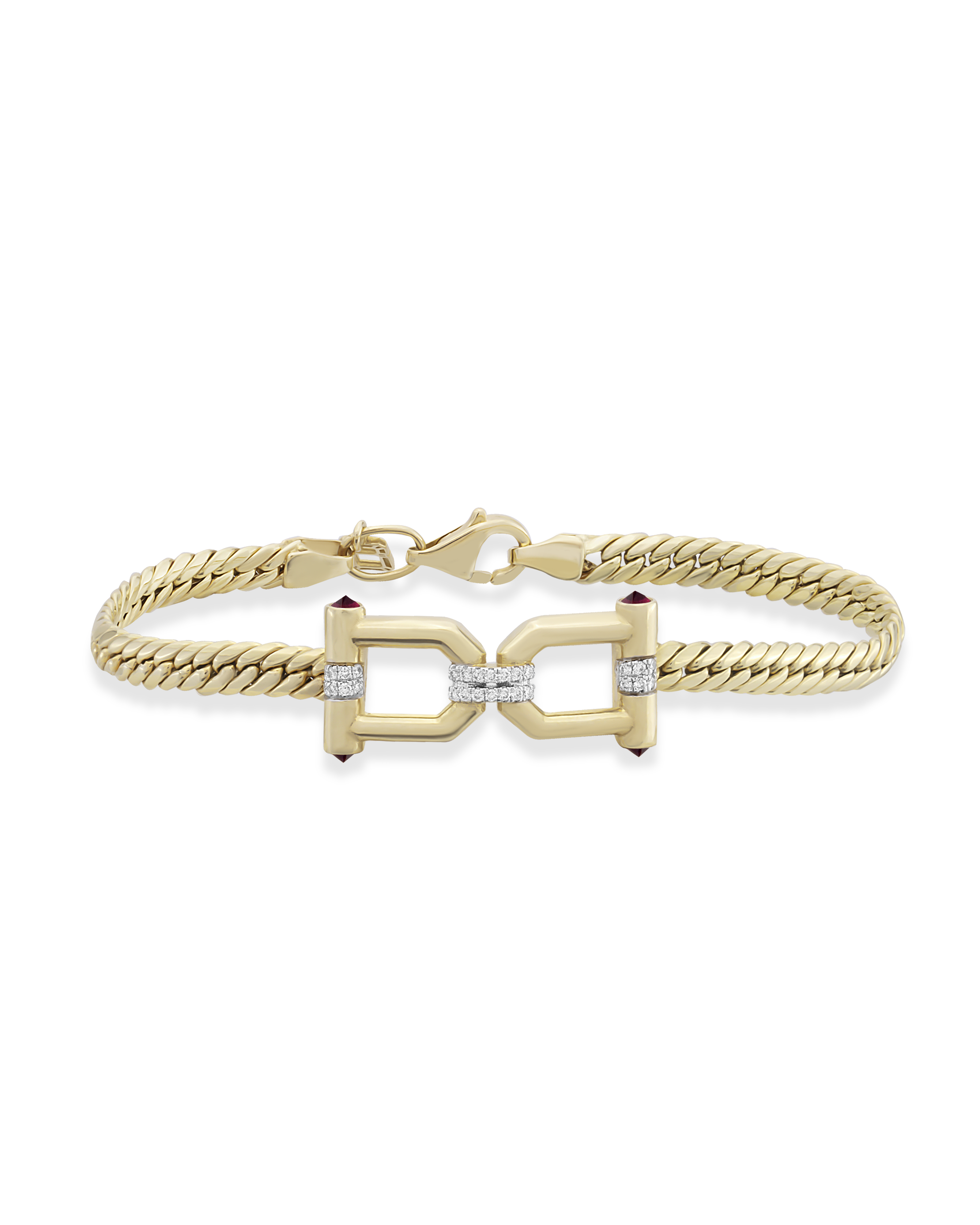 Clasp Reverse Woven Chain Bracelet