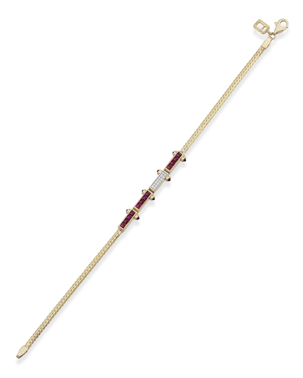 Bar Gem Woven Chain Bracelet