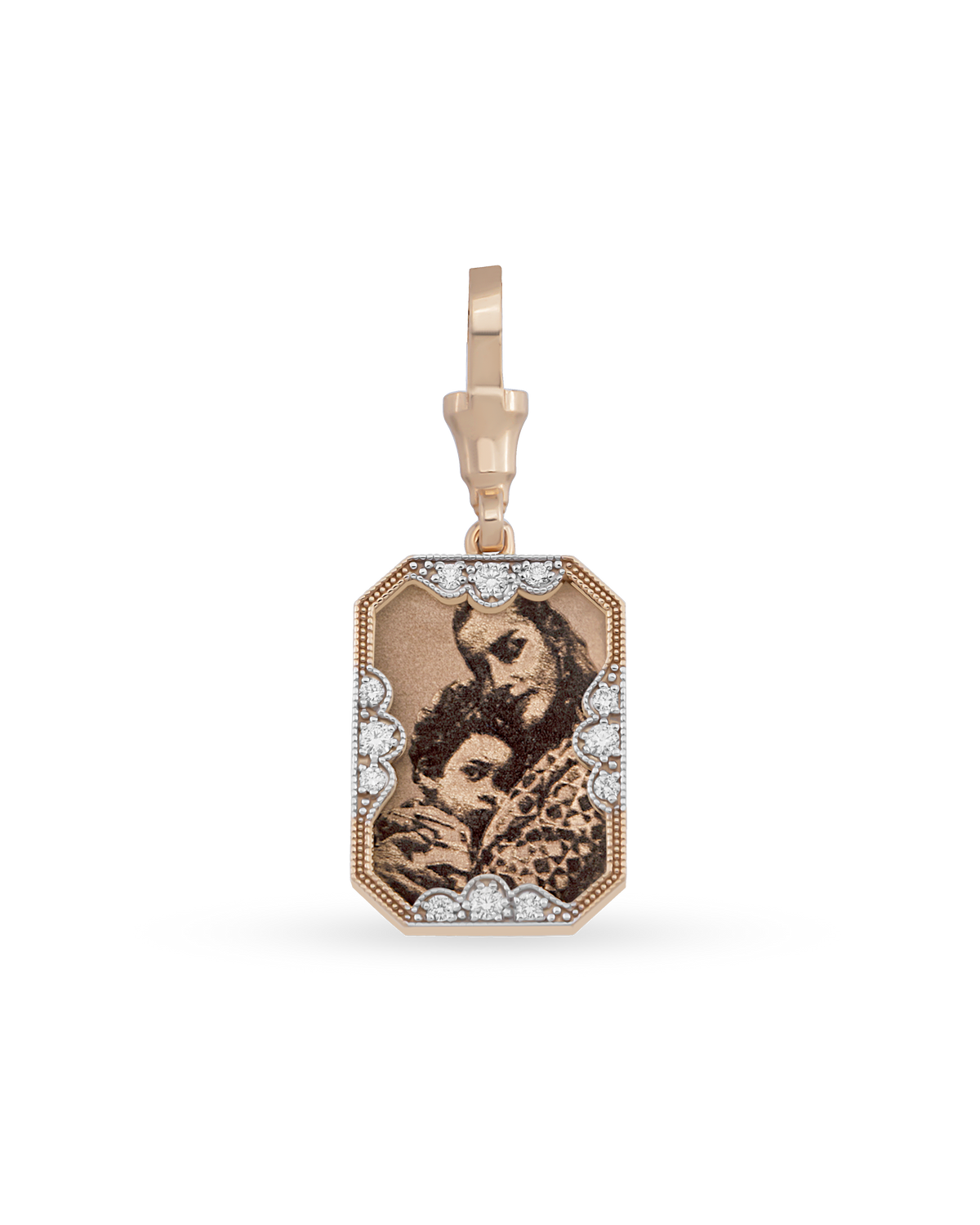 Instant Memories Recta Photo Engraved Pendant