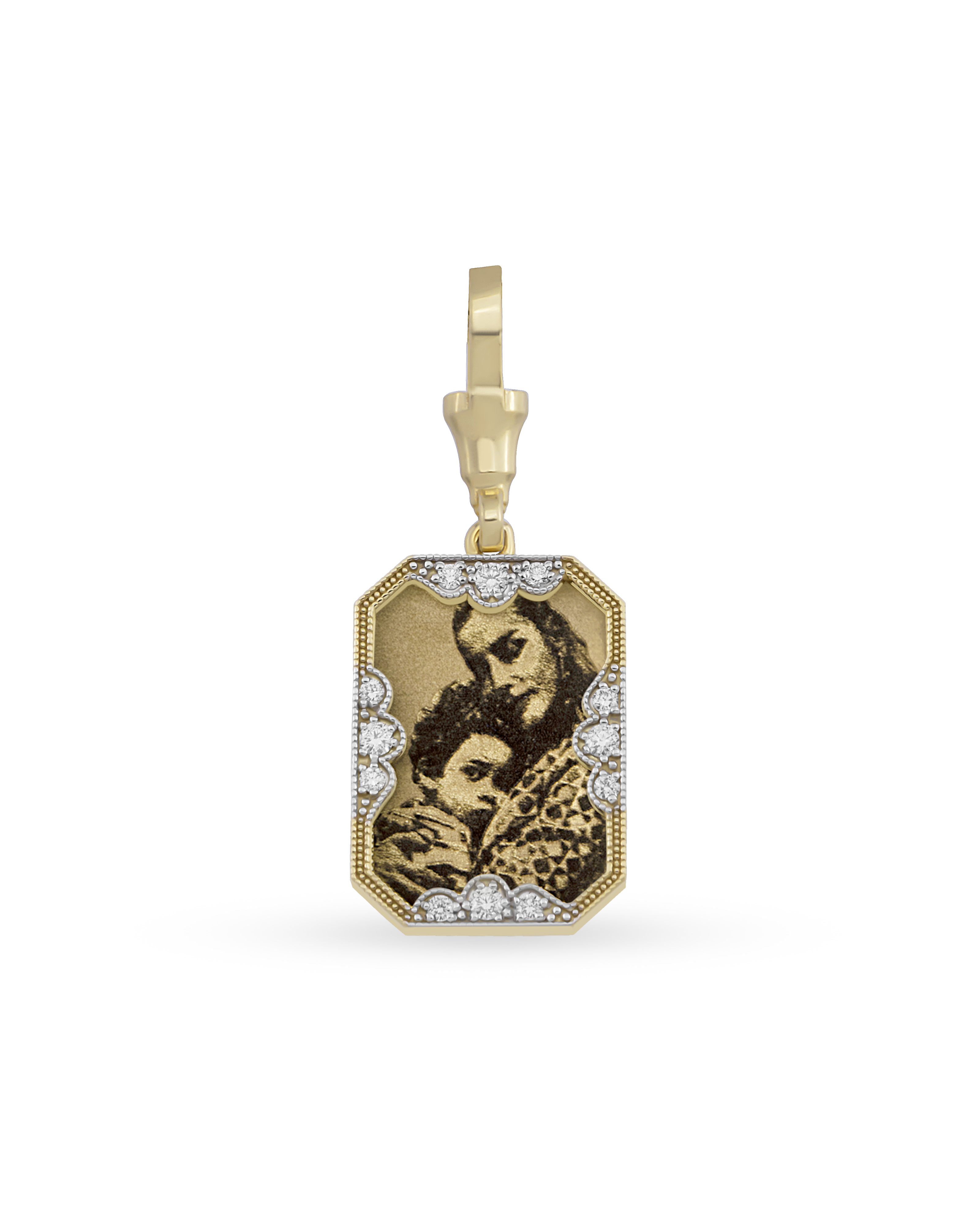 Instant Memories Recta Photo Engraved Pendant