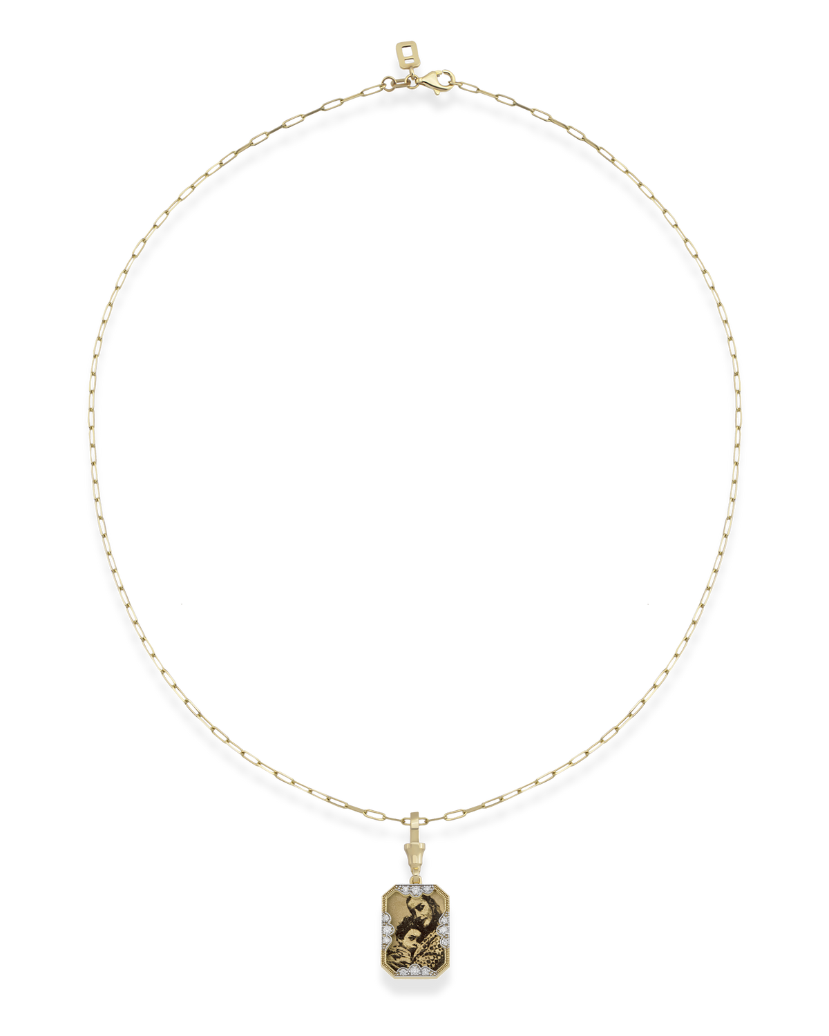 Instant Memories Recta Photo Engraved Necklace