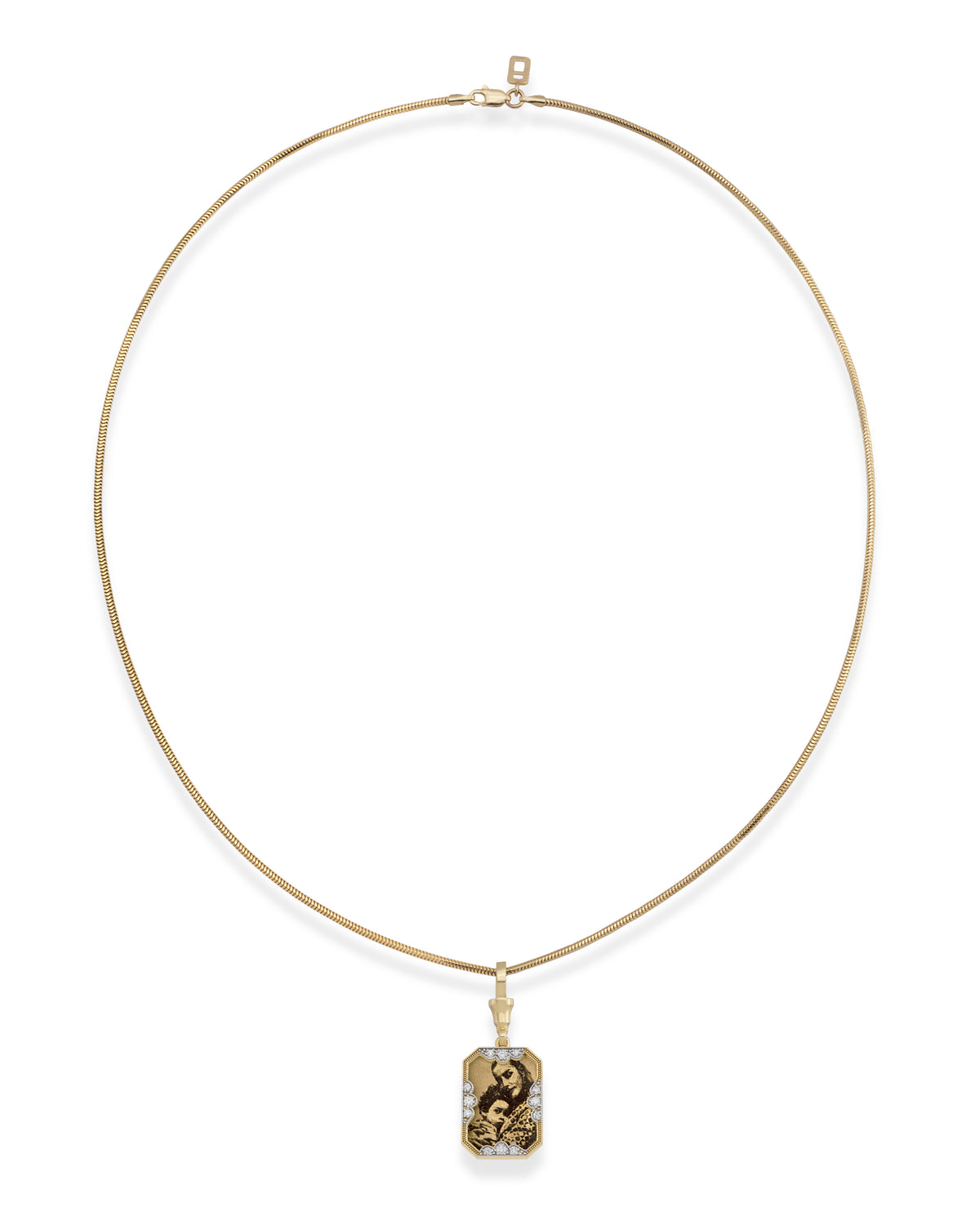Instant Memories Recta Photo Engraved Necklace