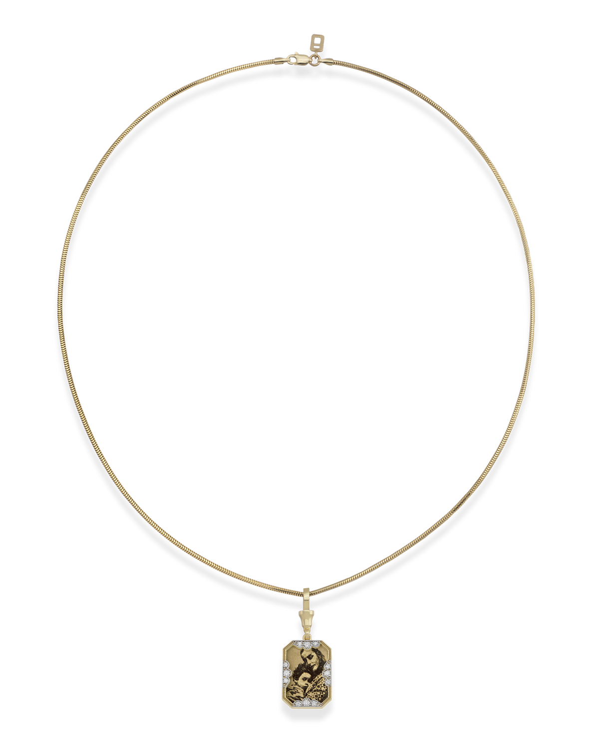 Instant Memories Recta Photo Engraved Necklace