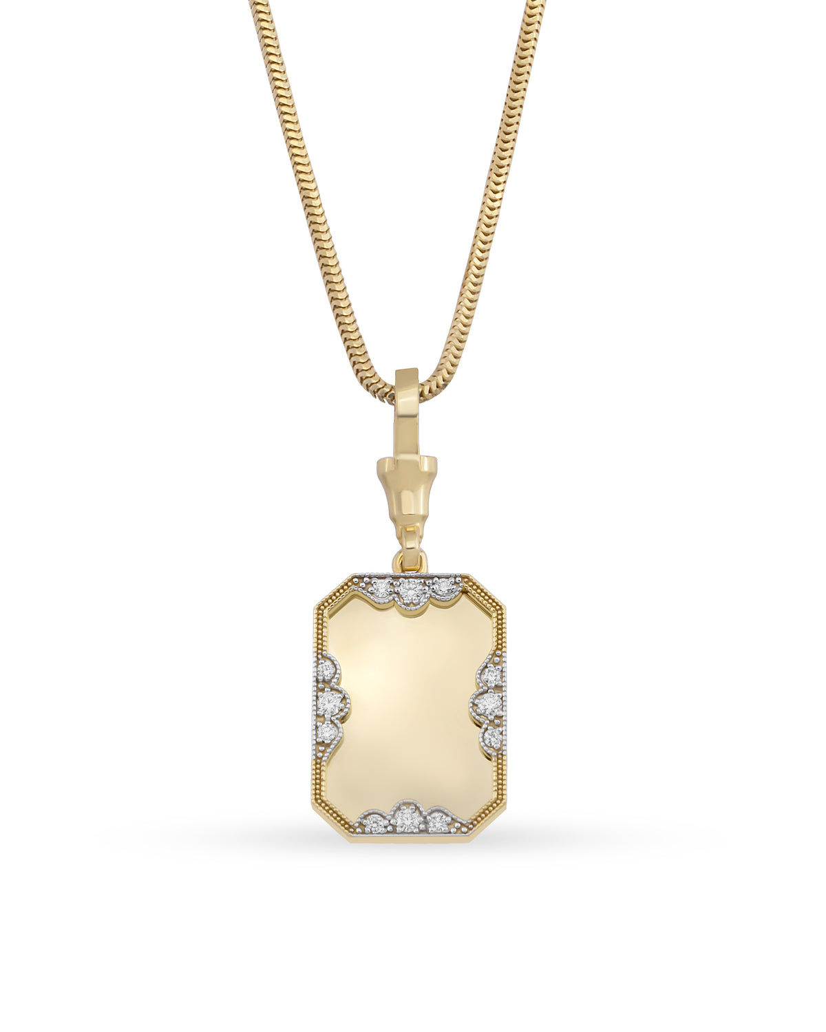 Instant Memories Recta Photo Engraved Necklace