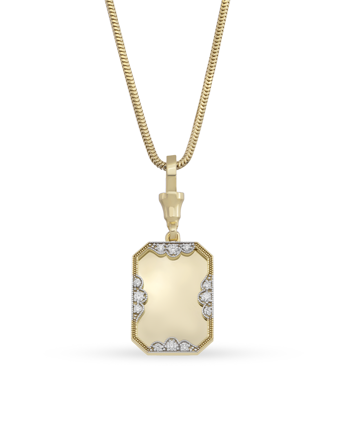 Instant Memories Recta Photo Engraved Necklace