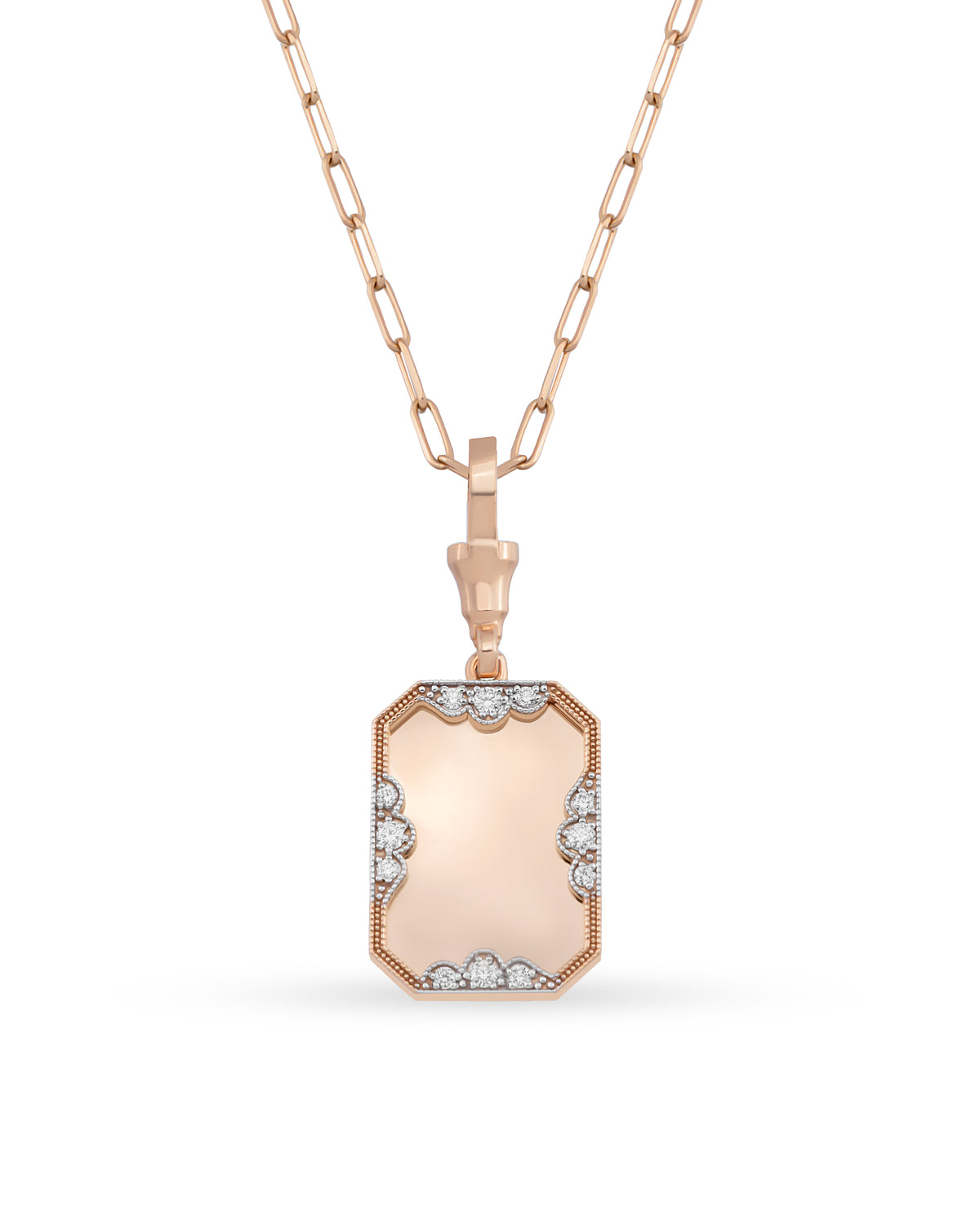 Instant Memories Recta Photo Engraved Necklace