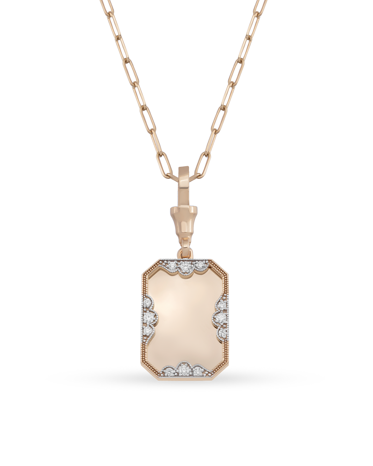 Instant Memories Recta Photo Engraved Necklace