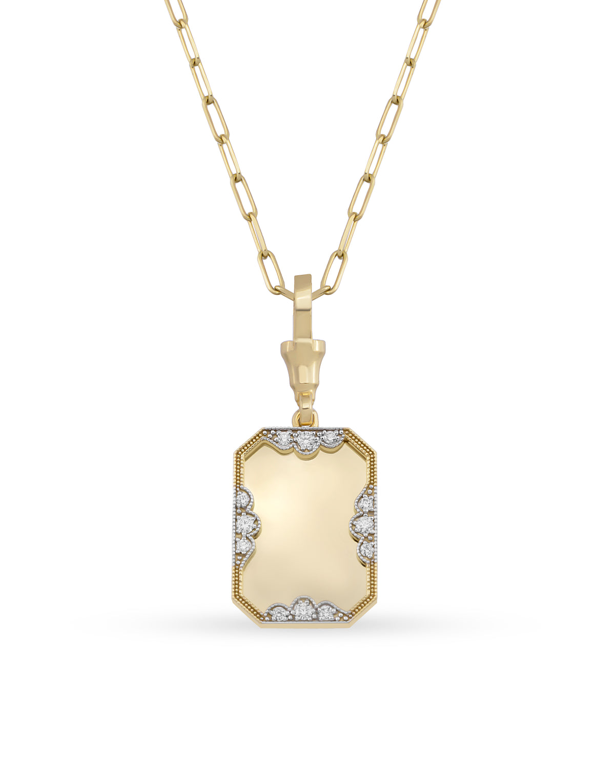 Instant Memories Recta Photo Engraved Necklace