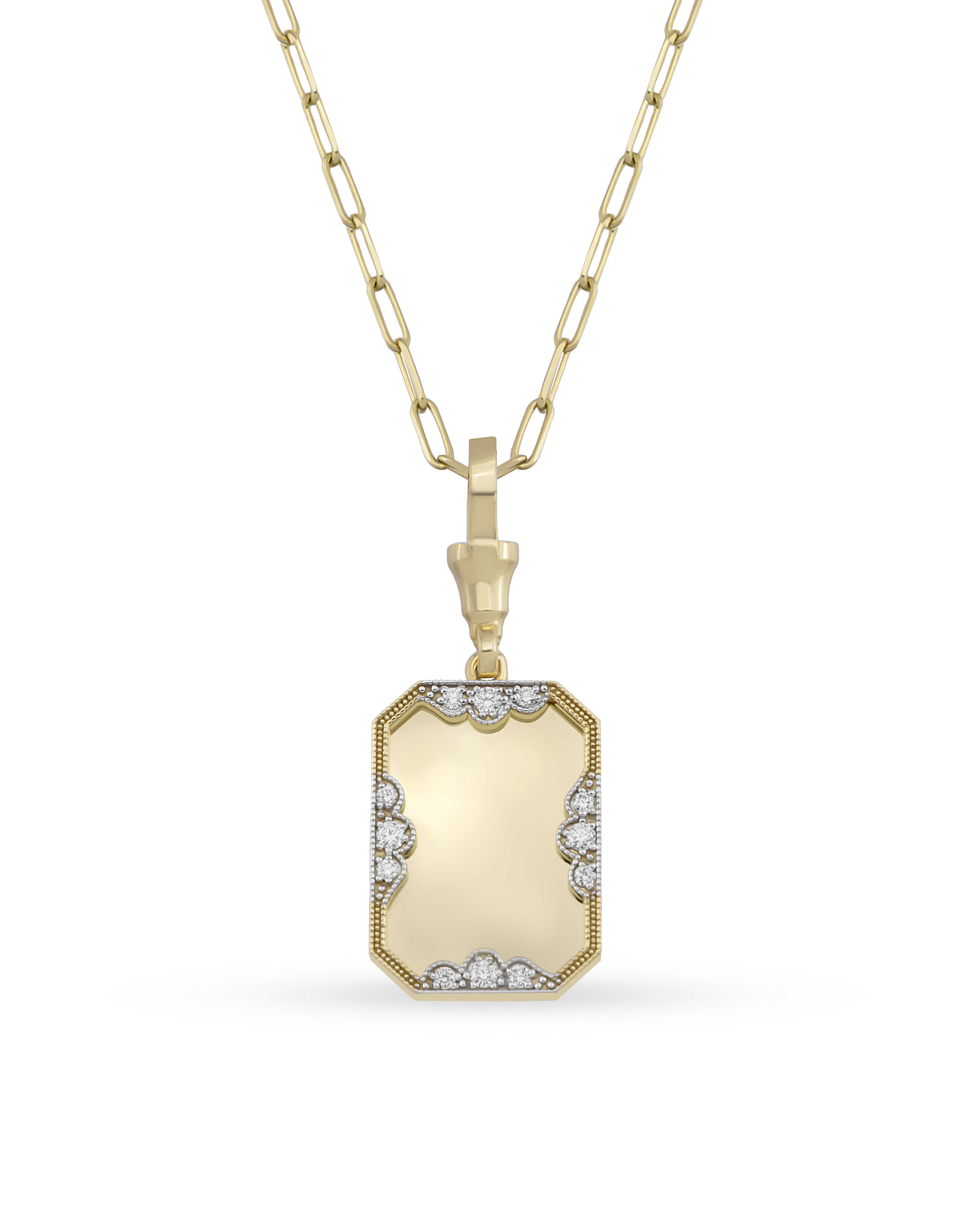 Instant Memories Recta Photo Engraved Necklace