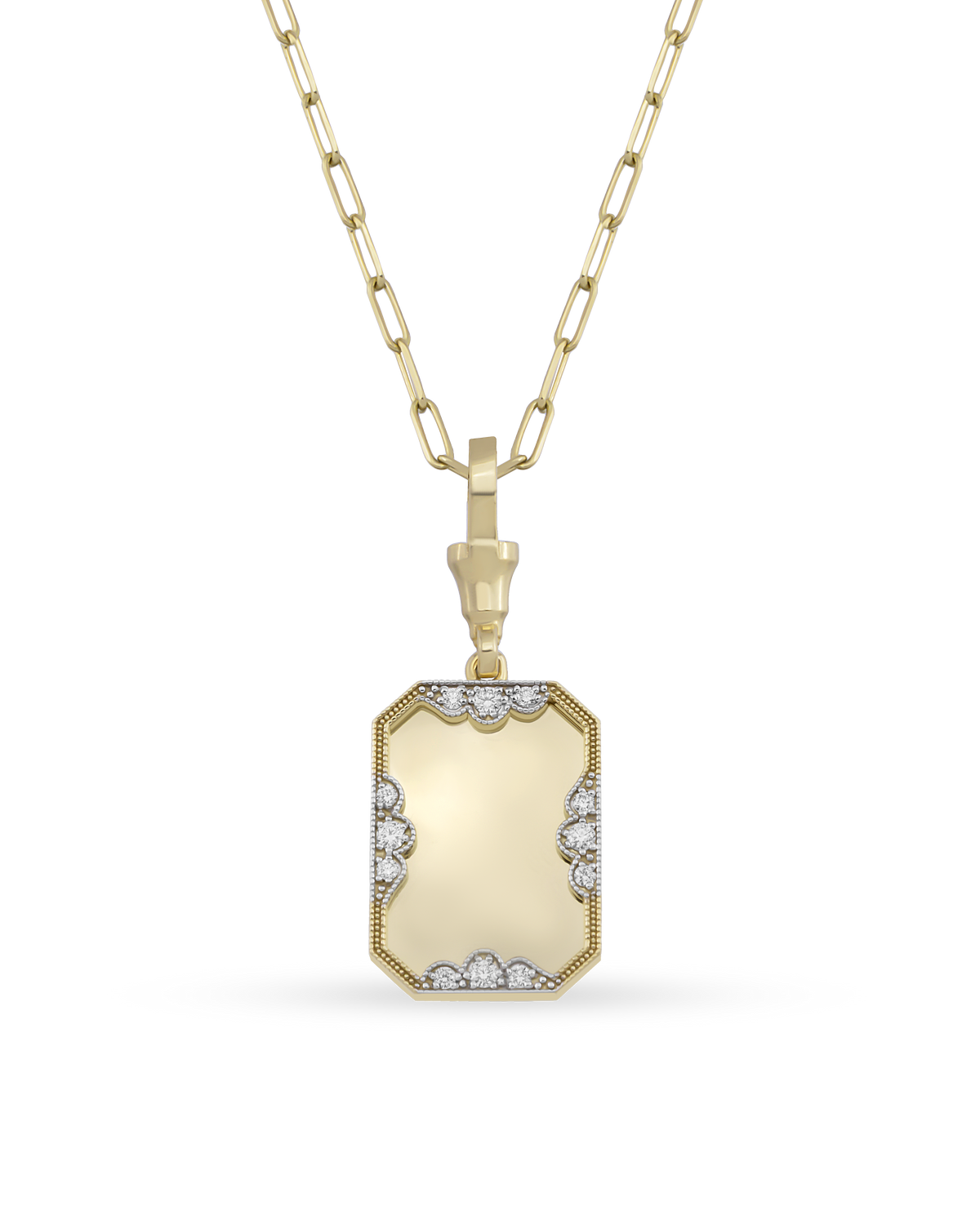 Instant Memories Recta Photo Engraved Necklace