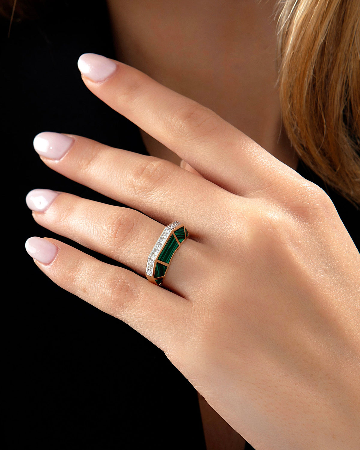 Jolin Malachite Ring