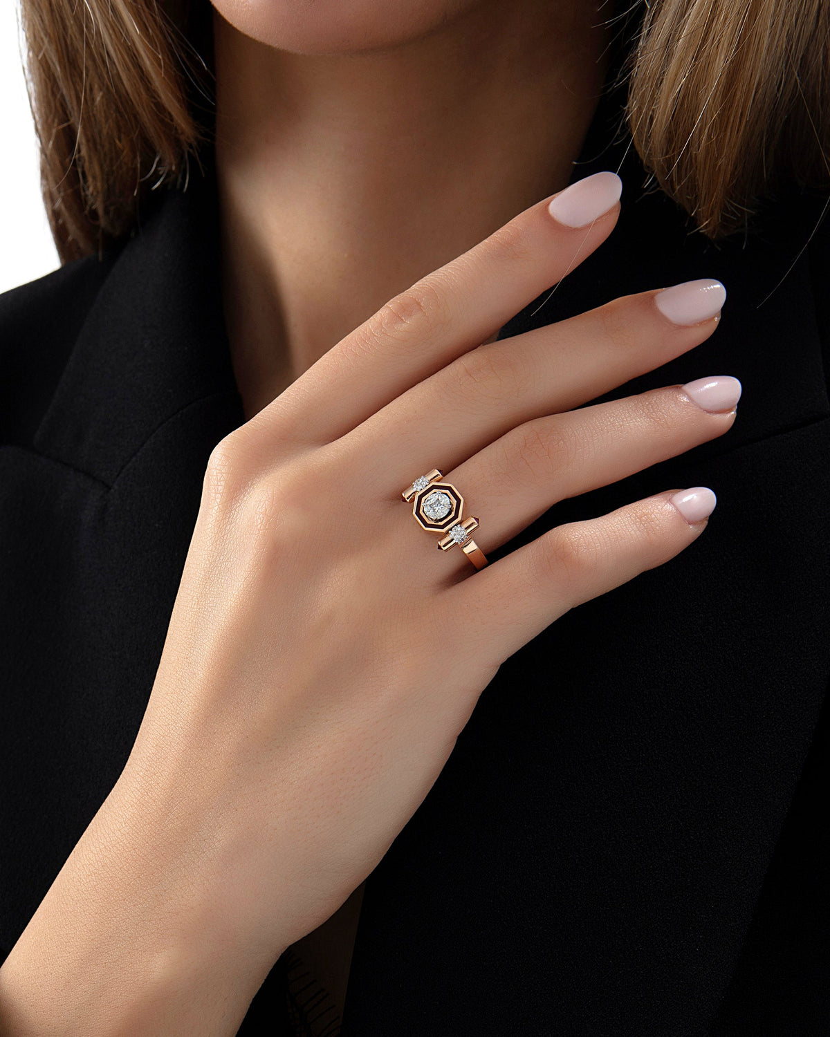 Bella Burgundy Enamel Ring
