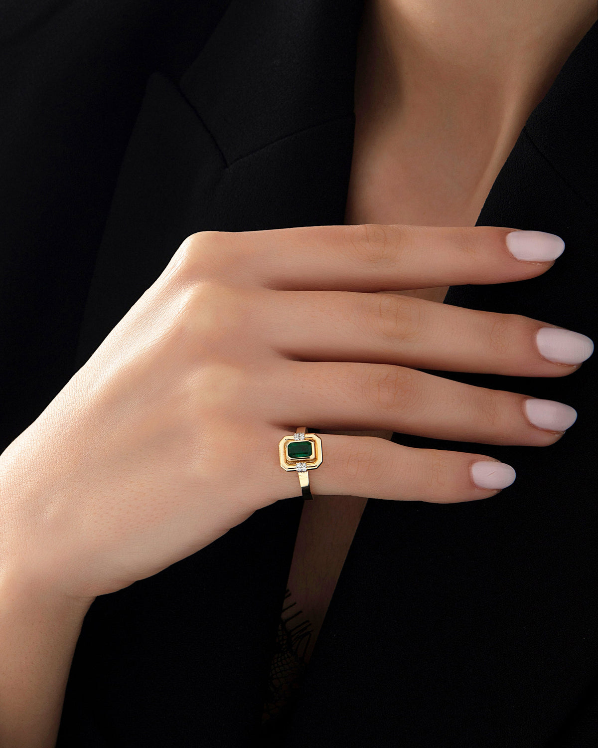 Sonya Emerald Pinky Ring