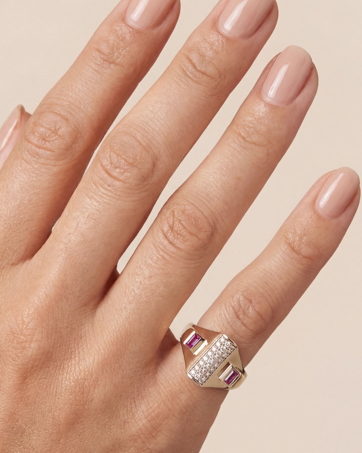 Raquel Cognac Gem Pinky Ring