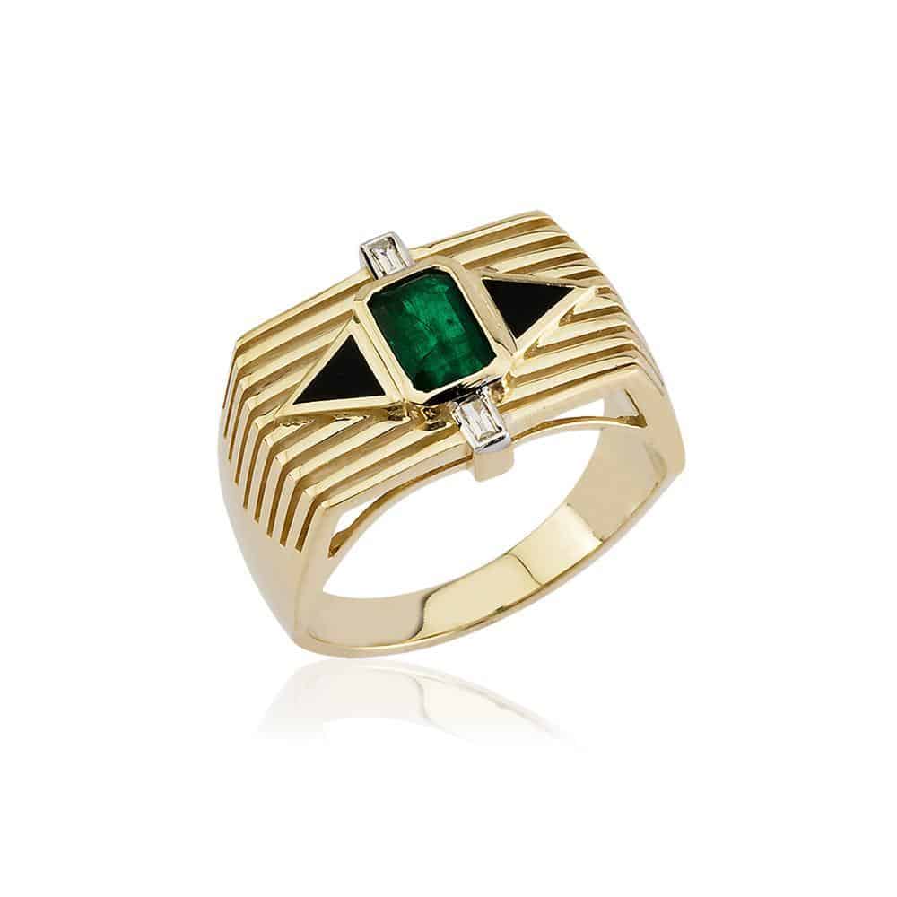 Emerald Triangular Chiara Ring