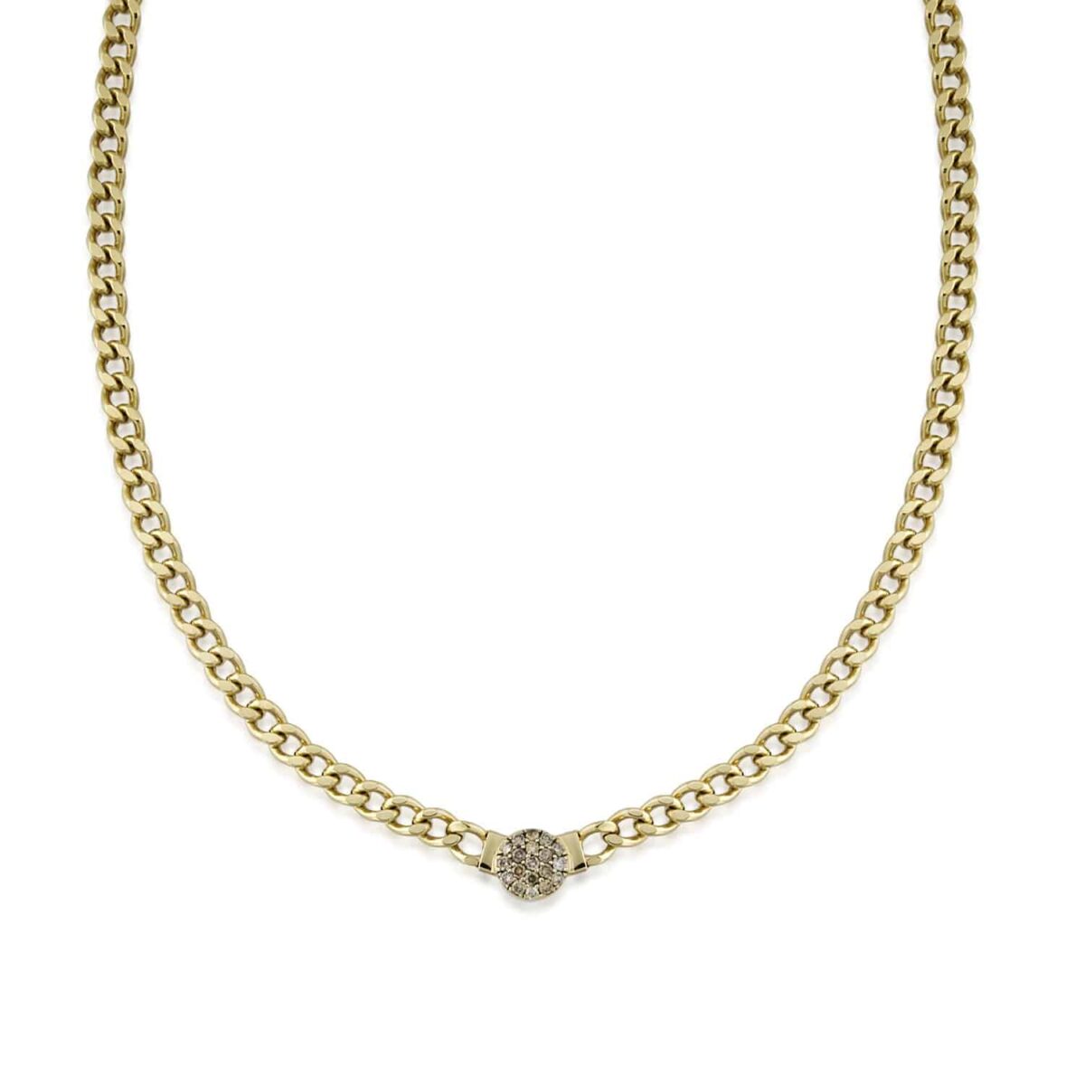 Pave Necklace (Champagne Diamond)
