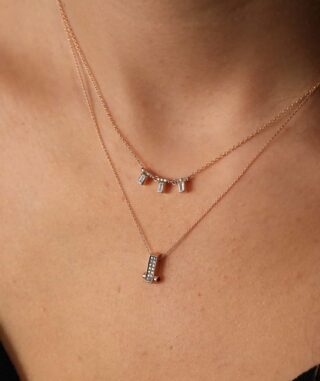 Single Bar Necklace (Champagne Diamond)