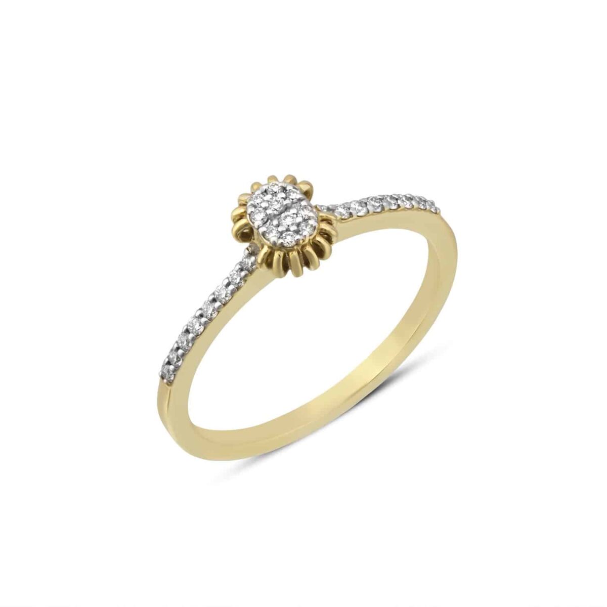 Eliptical Sunny Full Diamond Ring