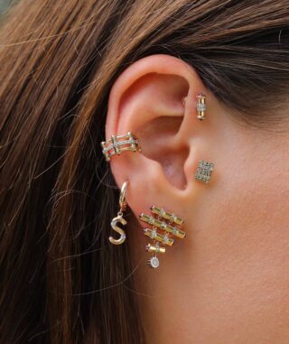 Pave Earring (Champagne Diamond)