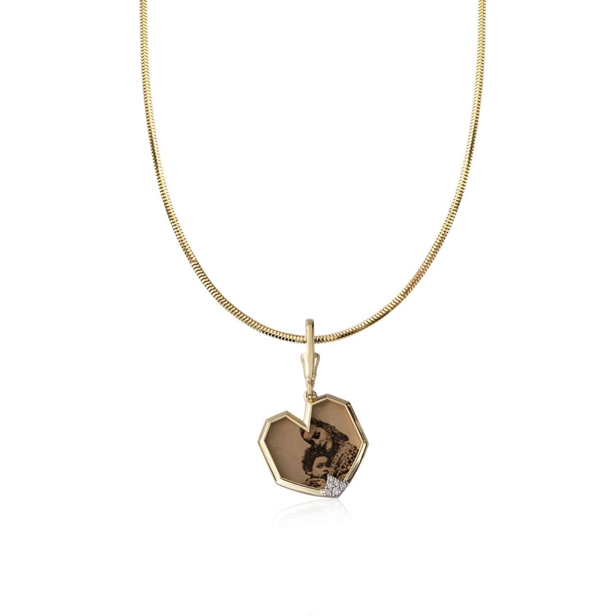 Instant Memories Heart Shaped Necklace With Link Chain