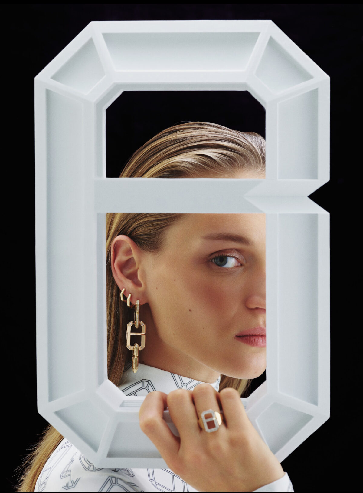 Baguette Monogram Earring (Single Item)