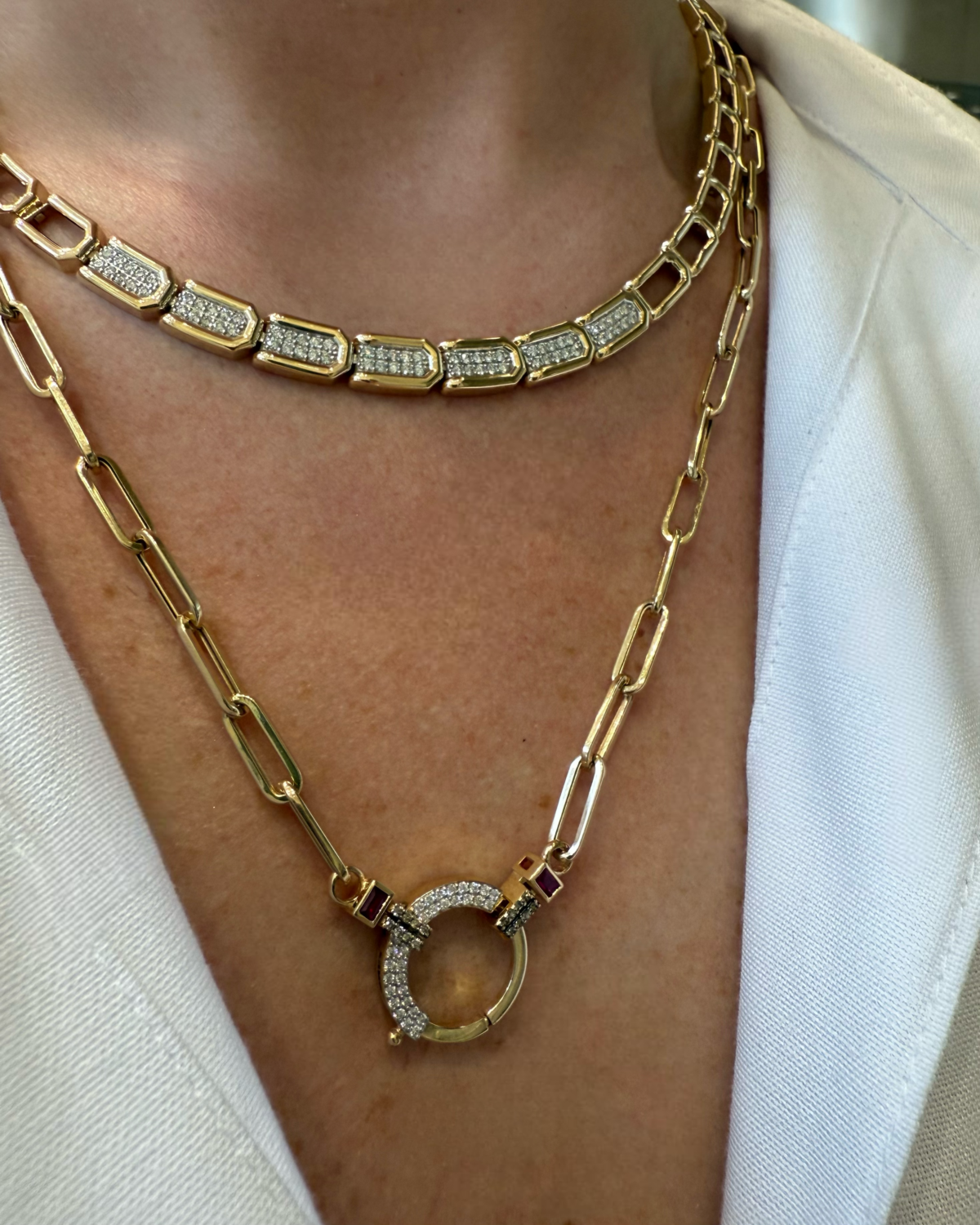 Baguette Chain No 4 - Ruby