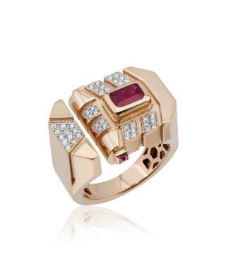 Era Curved Ring - Ruby