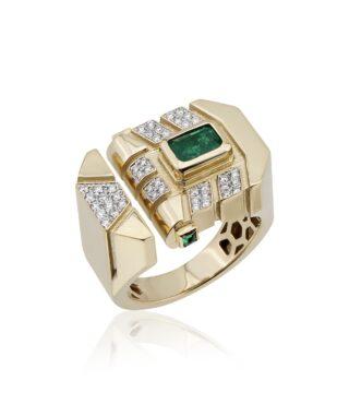 Era Curved Ring - Emerald