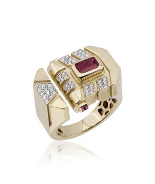 Era Curved Ring - Ruby