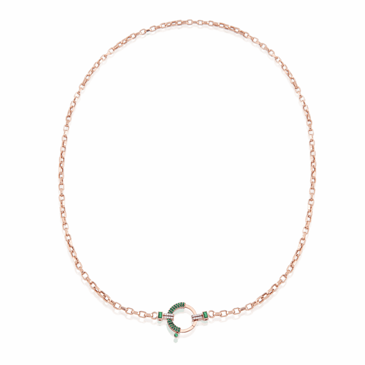 Baguette Chain No 8- Green Garnet