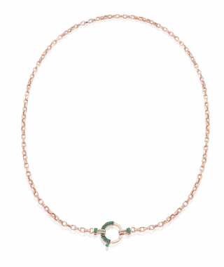 Baguette Chain No 8- Green Garnet