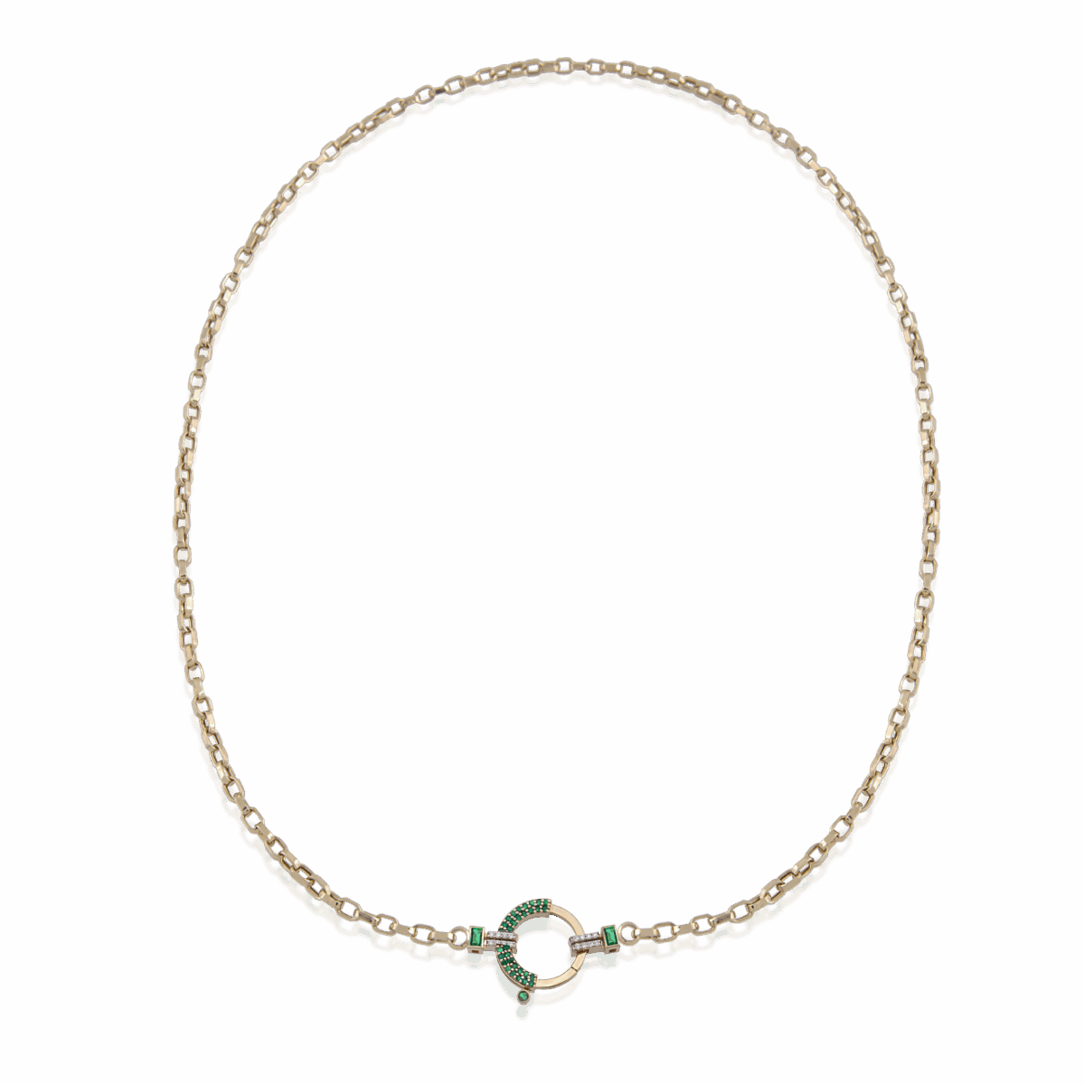 Baguette Chain No 8- Green Garnet