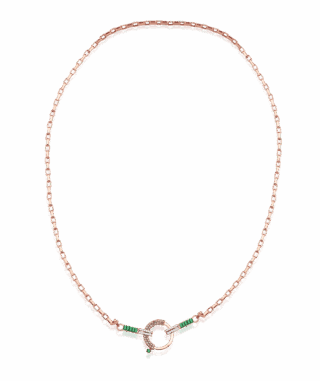 Baguette Chain No 10 - Green Garnet