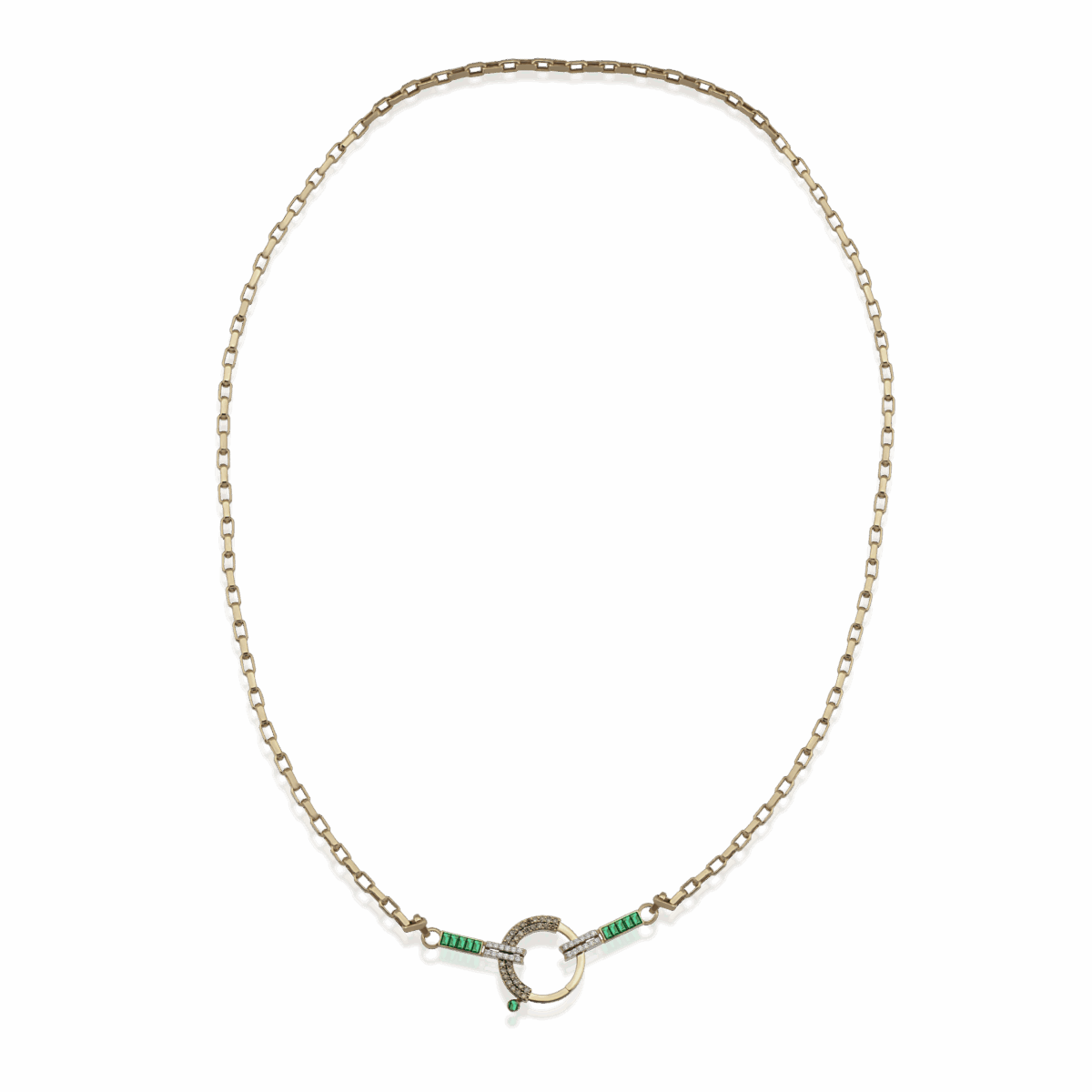 Baguette Chain No 10 - Green Garnet