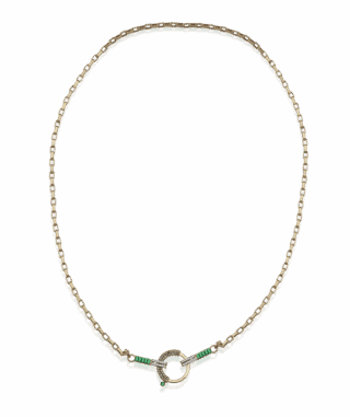 Baguette Chain No 10 - Green Garnet