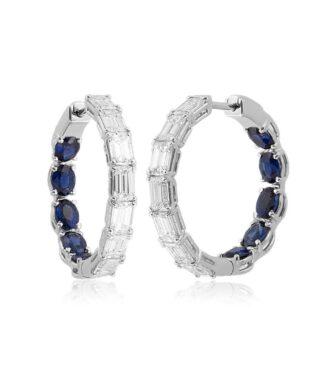 Baguette Hoop - Sapphire