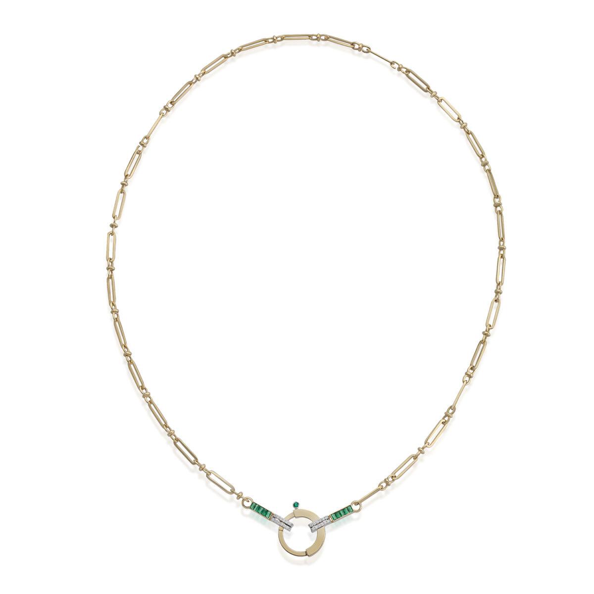 Baguette Chain No 14 - Green Garnet
